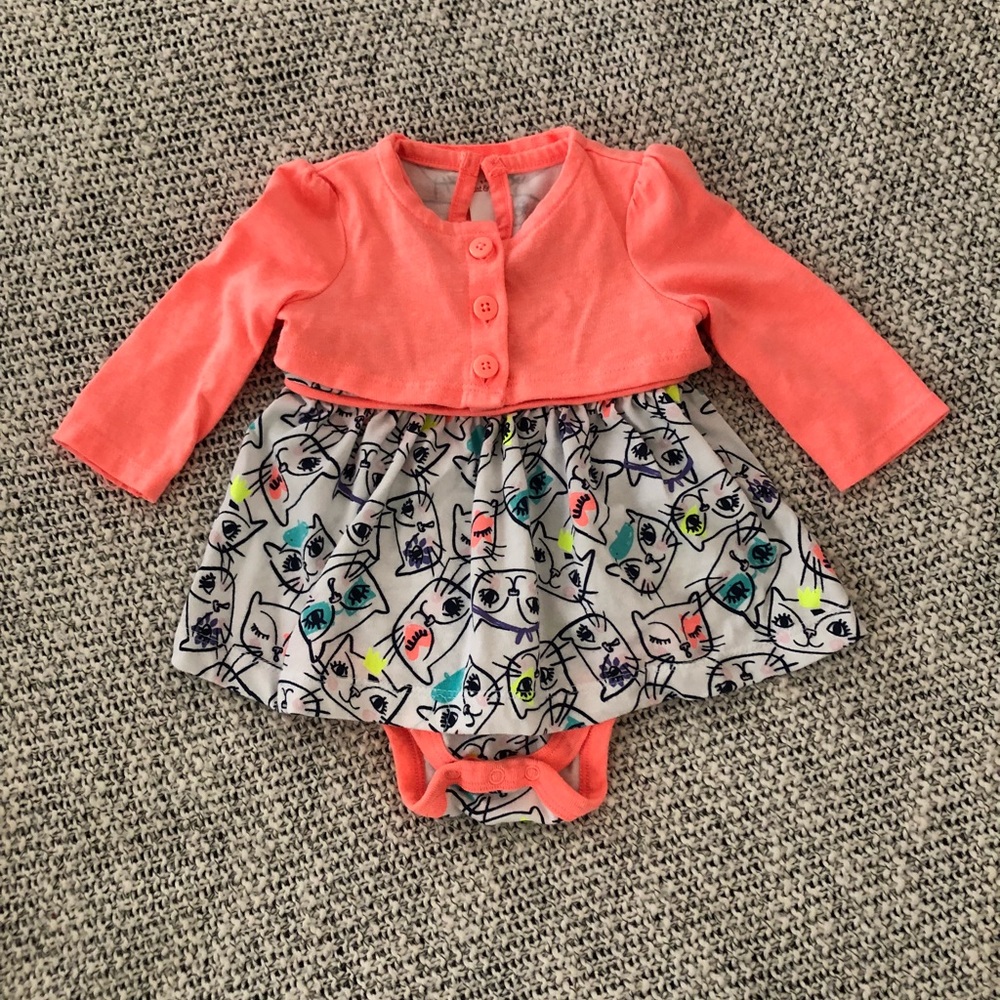 Infant cat bodysuit dress